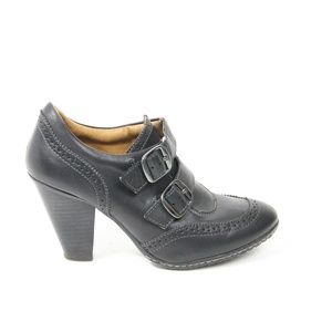 Eurosofft by Sofft Women Wingtip Bootie Black Boots Monk Strap Shoes 8.5